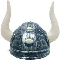 Karneval-Klamotten Kostüm Wikingerhelm grau mit Hörner lang, Wikinger-Helm für Erwachsene grau mit langen Hörnern Nordmann