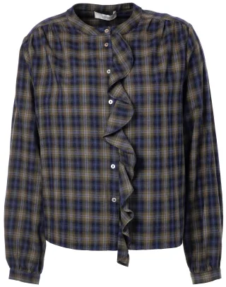JcSophie - Pearl blouse Blue check - Gr. - 44