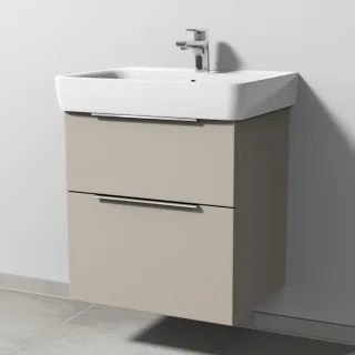Sanipa 3way Waschtischunterbau zu Geberit Renova Plan Waschtisch mit 2 Auszügen, Kaschmir-Matt UP8751U