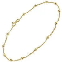 trendor Fußkette 21662, für Damen 925 Silber Vergoldet Kugelkette 25 cm