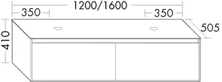 Burgbad Waschtischunterschrank rc40 Eiche Schwarz/Weiß Hochglanz, SGBU140F4603A0031 SGBU140F4603A0031