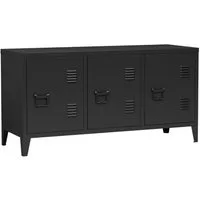 en.casa Sideboard, »Kotka« mit 3 Türen Metall 113 x 40 x 58 cm Schwarz