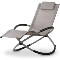 CampFeuer Gartenliege Relaxliege, Grau, Gartenliege klappbar Sonnenliege Gartenstuhl, Hohe Belastbarkeit