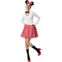 dressforfun Kostüm Damenkostüm, Kleid mit roten Punkten und passenden Accessoires.