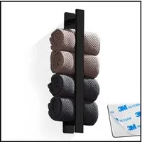 LIVINA HOME Handtuchhalter ohne Bohren 40cm Edelstahl, Gästehandtuchhalterung zum Kleben fürs Bad, Handtuchständer schwarz, Handtuchhalter Wand, Wandhaken, Handtuchhaken