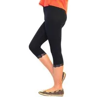 YESET Caprihose Mädchen Kinder Leggings Leggins Hose Capri 3/4 kurz Spitze Baumwolle D