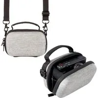 Hama Kameratasche Hardcase Ambato 80R Kamera-Tasche Grau, Schutz-Hülle Cover Foto-Etui Camera-Bag Gürtelschlaufe Digital-Kamera