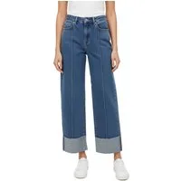 Ital-Design Dad-Jeans Trendige Damen-Jeans mit weitem Schnitt und Details (90861170) Destroyed-Look Stretch High Waist Jeans in Blau