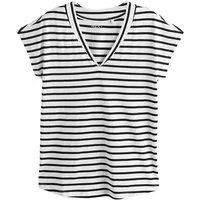 Next T-Shirt T-Shirt mit V-Ausschnitt und angesetzten Ärmeln (1-tlg)