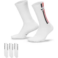 Nike Sportsocken U NK ED ELVD CRW 3P STRIPE 144 3er-Set, aus Baumwolle, Polyester und Elasthan, neutraler Schnitt