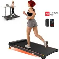 Vankel Laufband mit 8% Steigung, LED-Display und App (Fernbedienung), Smartes Walking Pad für Homeoffice und aktive Pausen