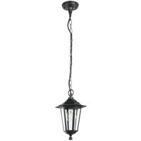 EGLO Hängeleuchte LATERNA 4 Hängelampe schwarz, für Außenbereich, spritzwassergeschützt, ohne Leuchtmittel, Außen-Hängelampe, aus Aluguss und Glas, E27, IP44, H90 x Ø20,5 cm