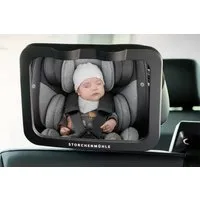 Storchenmühle Babyspiegel LED Rücksitzspiegel, Auto Baby Spiegel für Kopfstütze – bruchsicher und beleuchtet
