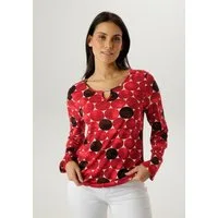 Aniston SELECTED Langarmshirt mit Cut-out und großflächigen Kreis-Druck