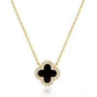 ROUGEMONT Silberkette Kleeblatt Glücksbringer Clover Damen Halskette 925 sterling Silber, Echtschmuck