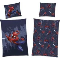 Familando Kinderbettwäsche Spiderman 135x200 80x80 cm aus 100% Baumwolle mit Reißverschluss, Renforcé, 2 teilig, mit Reißverschluss und Wendemotiv