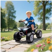 AIYAPLAY Elektro-Kinderquad 24V Elektro-Fahrzeug, 6,5 km/h Geschwindigkeit, Belastbarkeit 50 kg, (1-tlg), für 3-8 Jahre, Schwarz