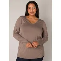 Base Level Curvy Langarmshirt mit V-Ausschnitt