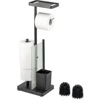 eluno WC-Garnitur 4in1, WC-Bürste, Rollenhalter schwarz oder weiß, (1-tlg)