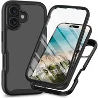 betterfon Smartphone-Hülle Outdoor Hülle für iPhone 16 Panzer 360 Grad TPU Case mit Displayschutz, Integrierter Displayschutz empfindlichkeitserhaltend & kratzresistent