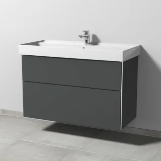Sanipa 3way Waschtischunterbau zu Villeroy & Boch Collaro Waschtisch mit 2 Auszügen, Anthrazit-Matt BR83722