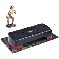 KM - Fit Stepper Fitness Steppbrett Aerobic Step-Bench Home (mit Anti-Rutsch-Matte), 2-Höhen