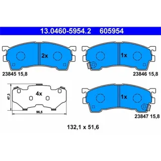 ATE Bremsbel?ge vorne Ford Probe Mazda 323 626 Mx-6 Premacy Xedos