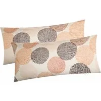 Heubergshop Kissenbezug, (2 Stück), 2er Set 40x80cm Punkte Kreise Kissenhülle Baumwolle (680/1-B-40x80)