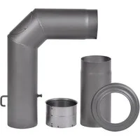 Firefix Ofenrohr, (Set), Bogen, 150 mm, 90 °, Stahlblech, mit Verlängerung