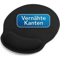 Sidorenko Mauspad mit Gelkissen - 26x23cm - Ergonomisches Mauspad mit Vernähte Kanten (schwarz), Mousepad mit Handauflage für schonende Handgelenk Haltung