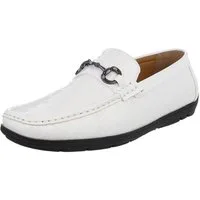 Coolwalk Eleganter Mokassin mit Kroko-Prägung für Herren Slipper (90112430) Flach Slipper in Weiß