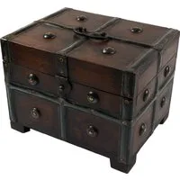 Guru-Shop Aufbewahrungsdose Kleine Schatztruhe, Holzschachtel, Schmuck Dose..