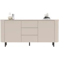 OTTO home Sideboard Lido, 181 cm breit, 2 Türen, 3 Schubkästen, Kommode, Stauraumschrank, Formgebogenes MDF, Stirnseiten mit Rundung, Push-to-open, Metallfüße