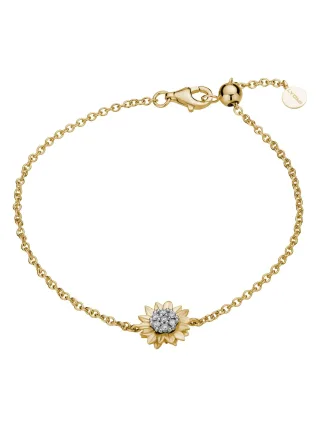 Lyomi Armband 585/- GG/WG Sonnenblume 7 synth. Diam. 0,10ct.