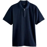 Next Poloshirt Strukturiertes, smartes Poloshirt mit RV-Kragen (1-tlg)
