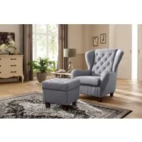 Home affaire Ohrensessel Alexander, B: 92 cm, Sitzhöhe: 44 cm, Set: mit Hocker