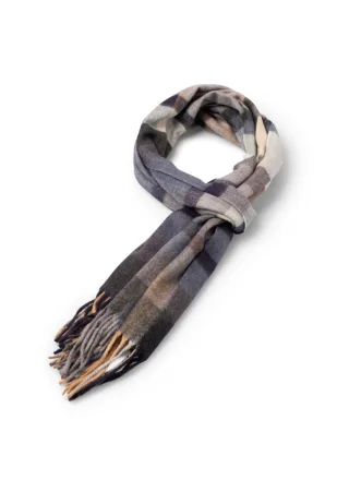 Fynch Hatton - Schal mit Karomuster beige/blau - Gr. - OS