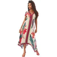 Love & Roses Blusenkleid Love & Roses Midikleid mit Zipfelsaum, Regular (1-tlg)