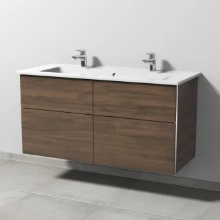 Sanipa 3way Keramik-Set Venticello Keramik-Doppelwaschtisch und Unterbau mit 4 Auszügen, Eiche-Arizo BR32980