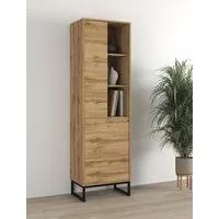 OTTO home Vitrine Loft, Höhe 180 cm, moderne grifflose Standvitrine mit 2 Türen Hochschrank mit viel Stauraum, verstellbaren Einlegeböden, Regal