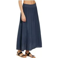 Caspar Maxirock Damen Musselin Maxi Rock lang 100% Baumwolle Made in Italy - Ro036