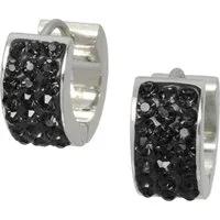 Amello Paar Creolen Amello Ohrringe Edelstahl Creolen schwarz (Creolen), Damen Creolen aus Edelstahl (Stainless Steel), silberfarben, schwarz