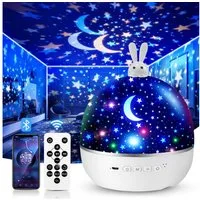 Vivitar LED-Sternenhimmel Projektor Nachtlicht, 15 Projektionsmotive, 315 Beleuchtungsmodi, Personalisierte Geschenke für Kinder, 360°-Drehung, Bluetooth-Lautsprecher, Fernbedienung, 3 Helligkeitsstufen, 15/30/60 Min. Timer, über USB aufladbar, Stern