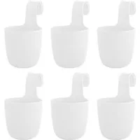 Engelland Blumentopf Blumentopf zum Hängen (Vorteils-Set, 6 St., Fassungsvermögen 2,3 Liter), UV-Beständig, Frostbeständig, Drainagesystem, ideal für Geländer/Zäune