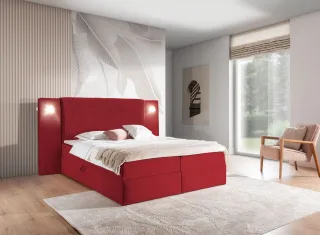 Boxspringbett Bett MARTEN 180x200cm Set.1 in Stoff Magic Velvet Rot