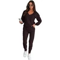 EloModa Jogginganzug Damen Jogginganzug Freizeitanzug mit Sweatshirt Baumwoll-Trainingsanzu (2-tlg)