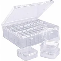 FELIXLEO Aufbewahrungsbox 30 Stück Aufbewahrungsbox mit Deckel für Kleinteile Perlen Box