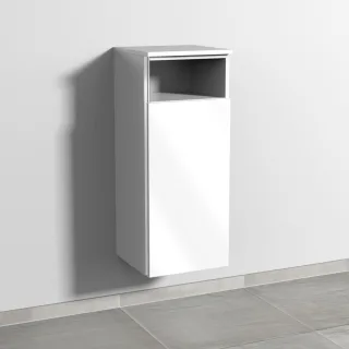 Sanipa 3way Mittelschrank mit 1 Tür und 1 offenem Fach, Weiß-Glanz, BS13378 BS13378