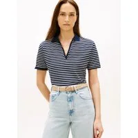Tommy Hilfiger Poloshirt LYOCELL PIQUE OPEN-NK SS POLO mit kleinem Logo-Stick