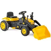 Siva Dreirad Kindertraktor Gelb Trettraktor mit Schaufel Pedale Sitzverstellung